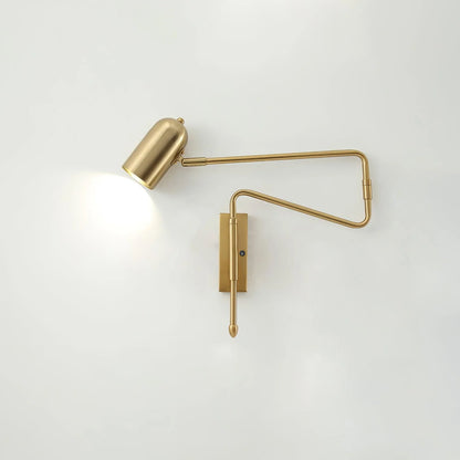 Adjustable Arm Reading Wall Lamp | Metal | Black and Gold
