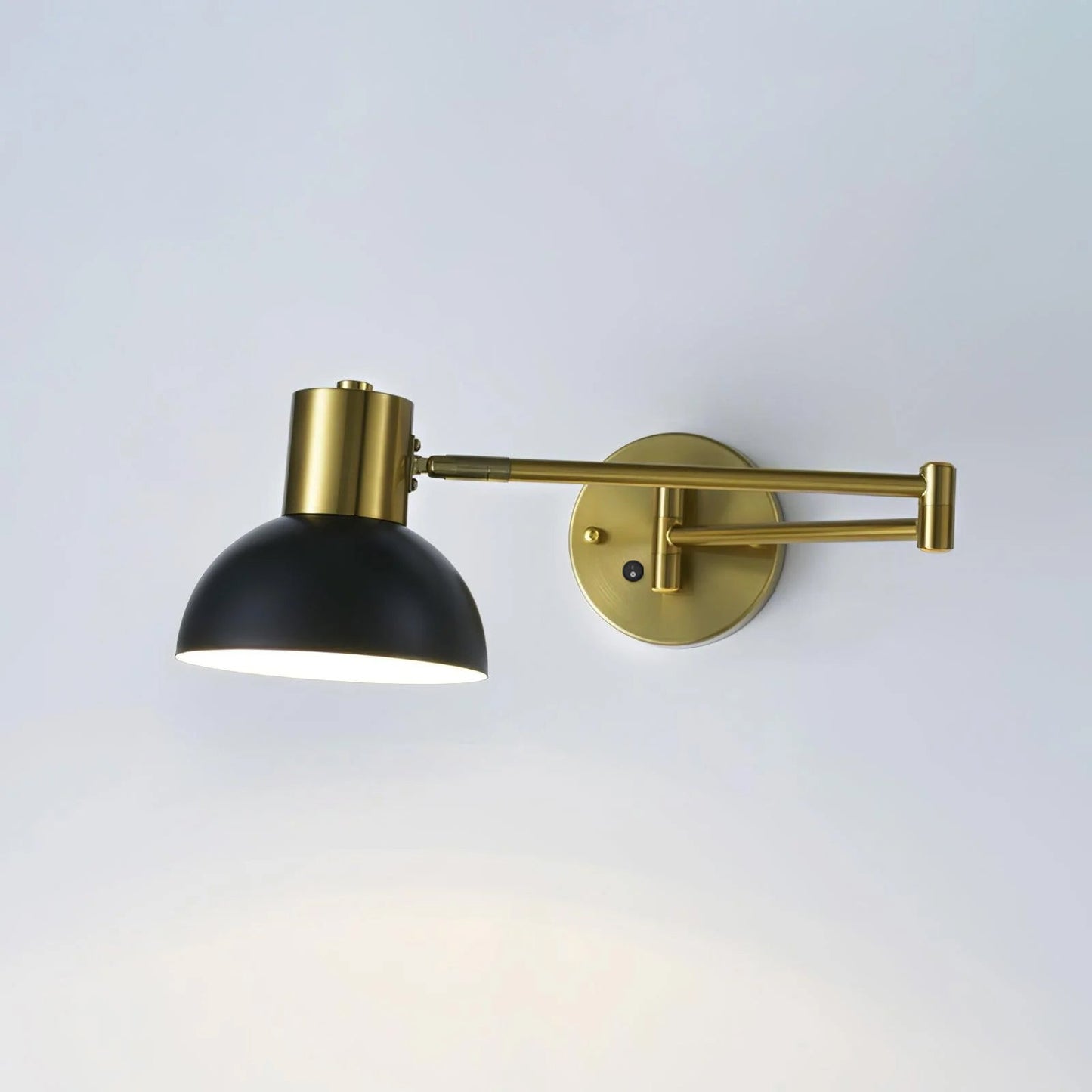 Adjustable Arm Reading Wall Lamp | Metal | Black and Gold