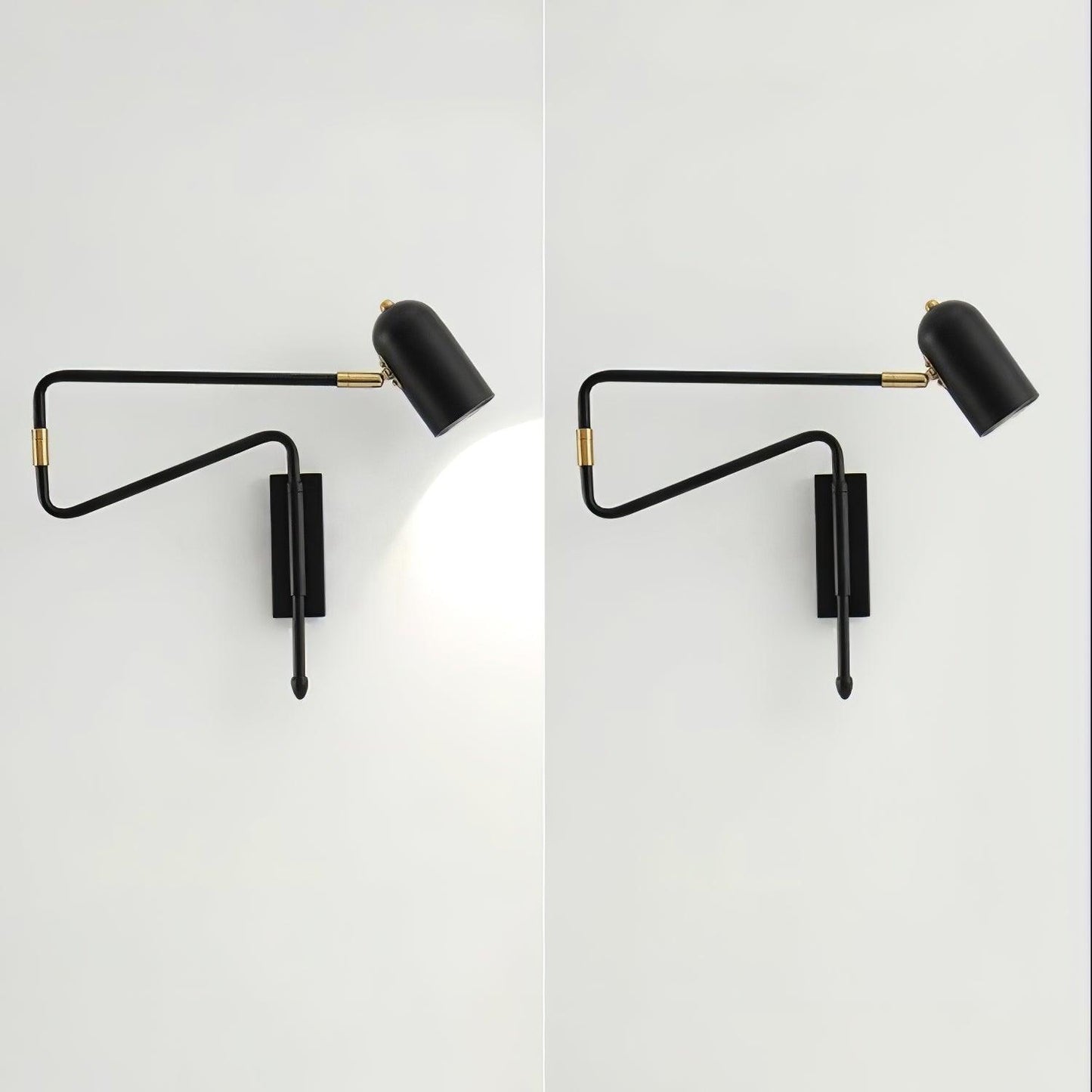 Adjustable Arm Wall Lamp | Metal | Black and Gold