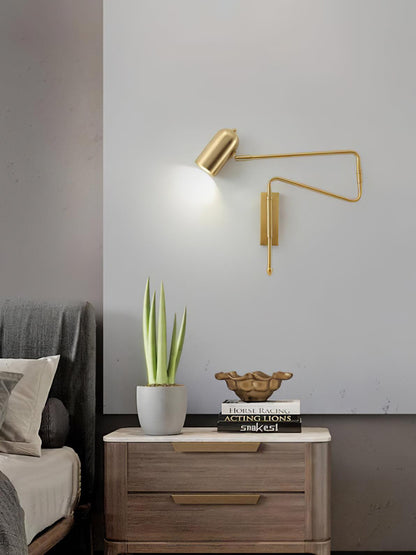 Adjustable Arm Wall Lamp | Metal | Black and Gold