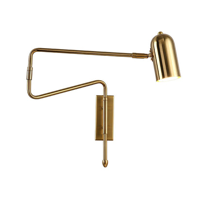 Adjustable Arm Wall Lamp | Metal | Black and Gold