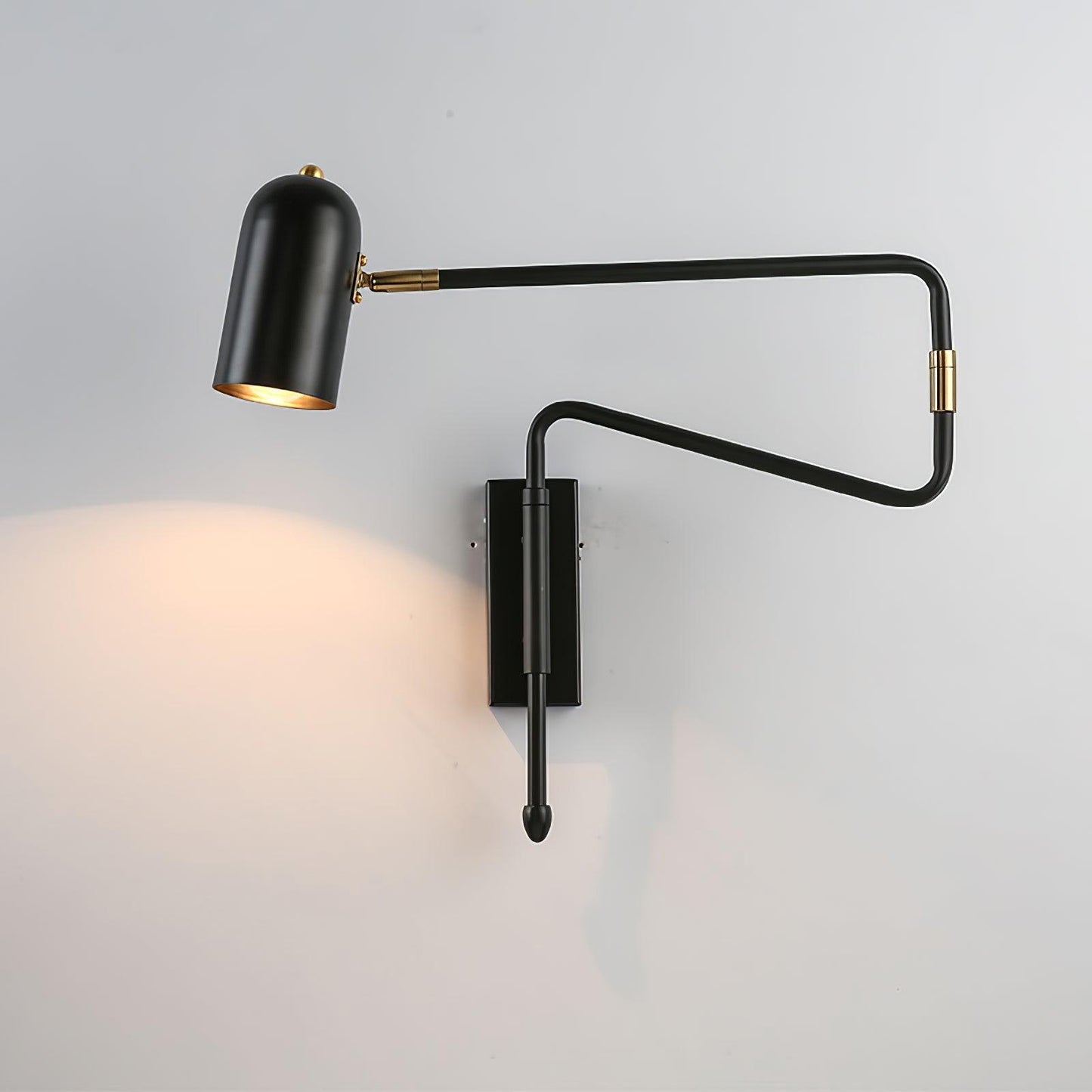 Adjustable Arm Wall Lamp | Metal | Black and Gold
