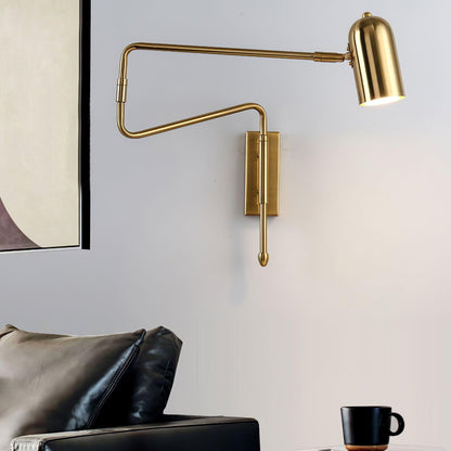 Adjustable Arm Wall Lamp | Metal | Black and Gold