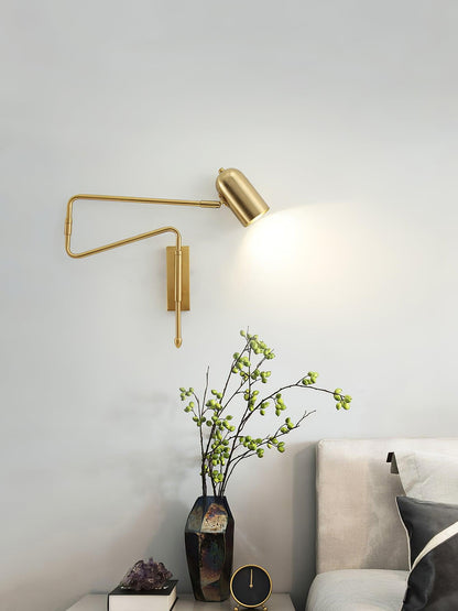 Adjustable Arm Wall Lamp | Metal | Black and Gold