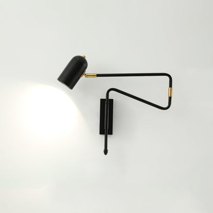 Adjustable Arm Wall Lamp | Metal | Black and Gold