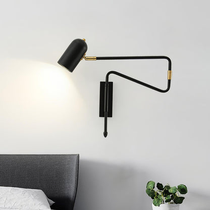 Adjustable Arm Wall Lamp | Metal | Black and Gold
