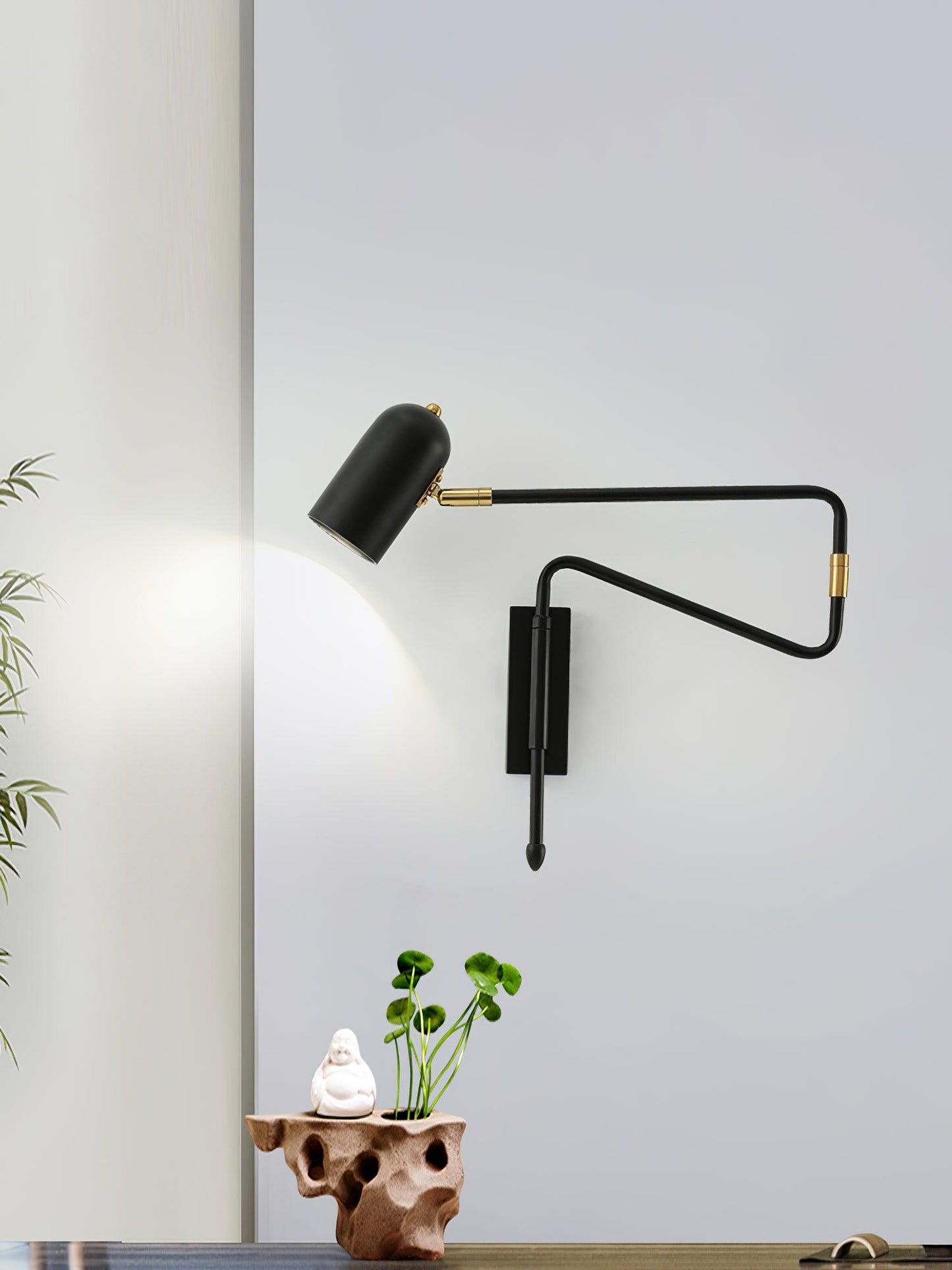 Adjustable Arm Wall Lamp | Metal | Black and Gold