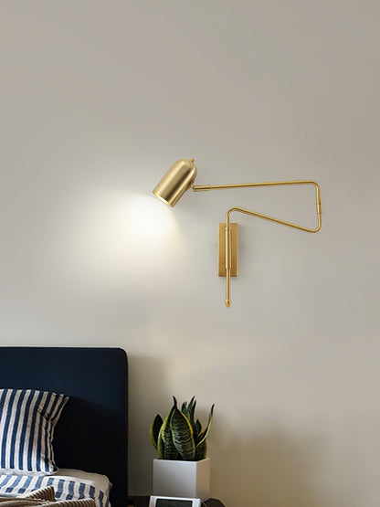 Adjustable Arm Wall Lamp | Metal | Black and Gold