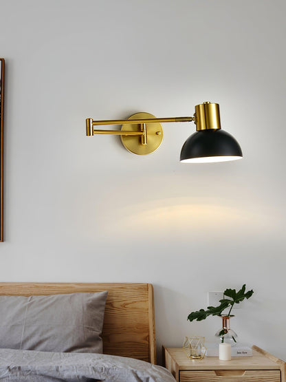 Adjustable Arm Wall Lamp | Metal | Black and Gold