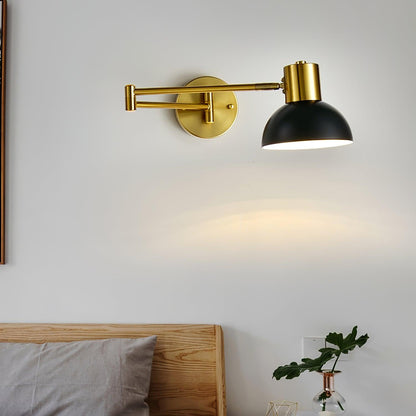 Adjustable Arm Wall Lamp | Metal | Black and Gold