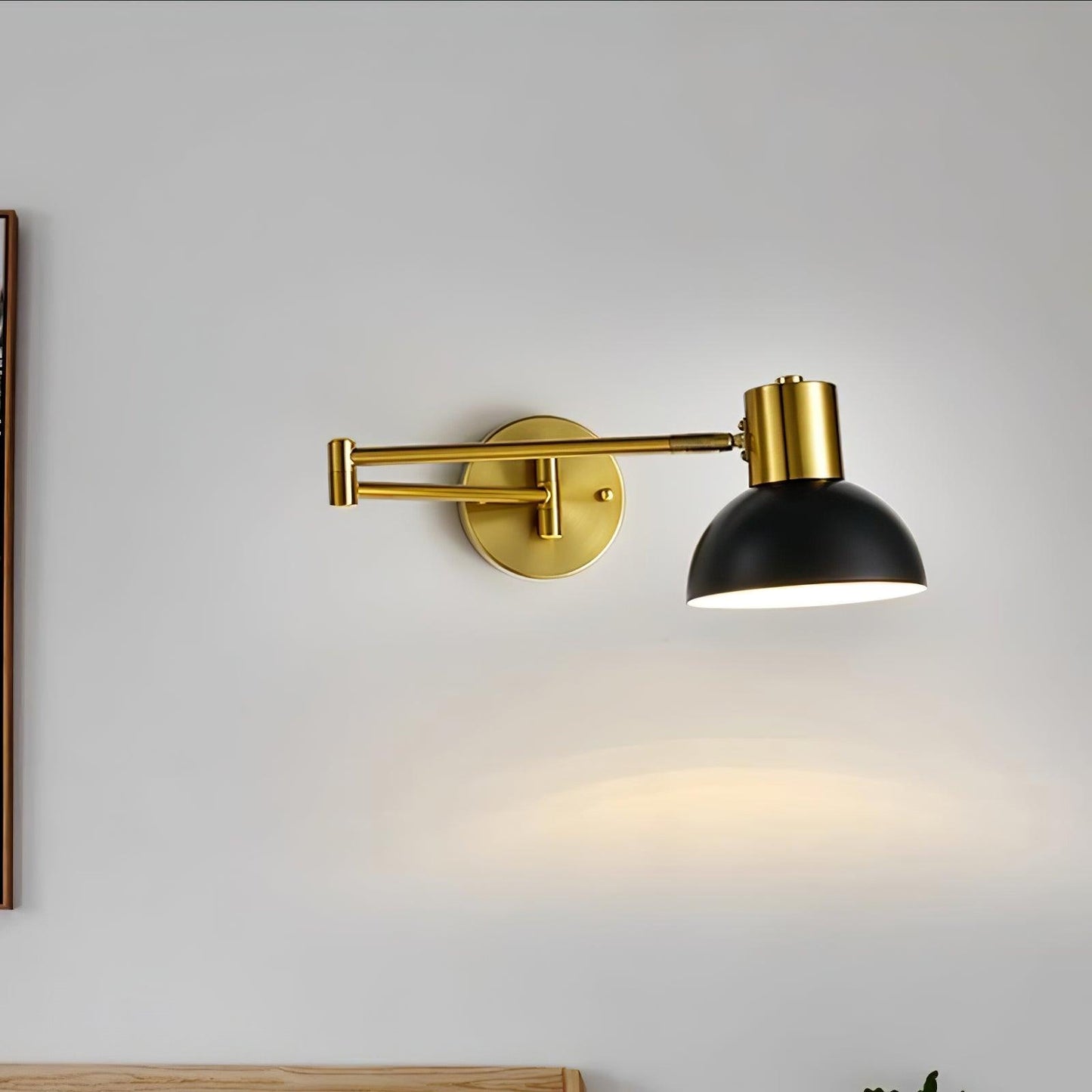 Adjustable Arm Wall Lamp | Metal | Black and Gold