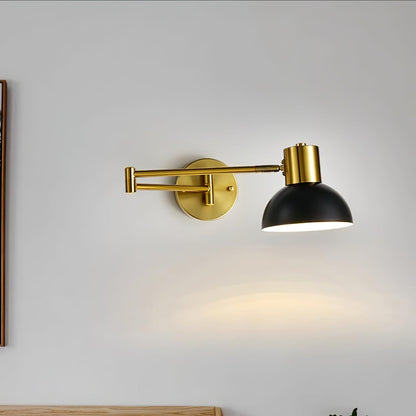 Adjustable Arm Wall Lamp | Metal | Black and Gold