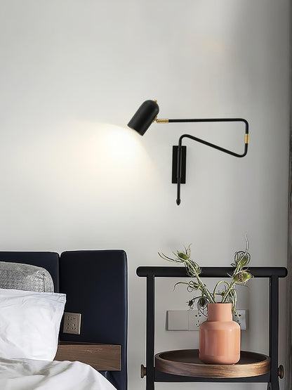 Adjustable Arm Wall Lamp | Metal | Black and Gold