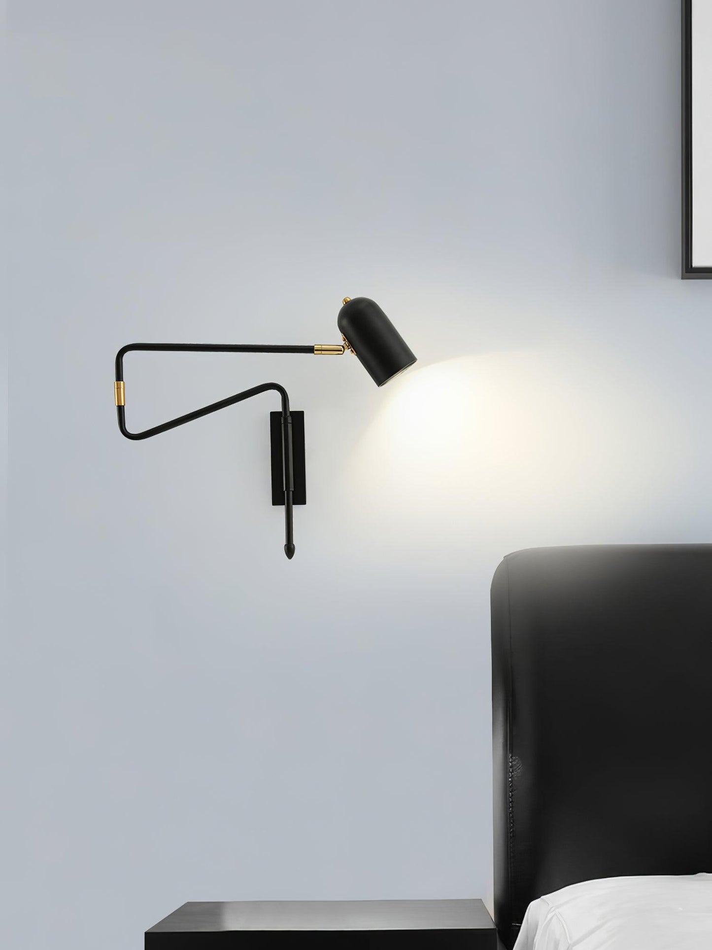 Adjustable Arm Wall Lamp | Metal | Black and Gold