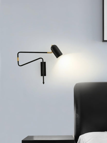 Adjustable Arm Wall Lamp | Metal | Black and Gold