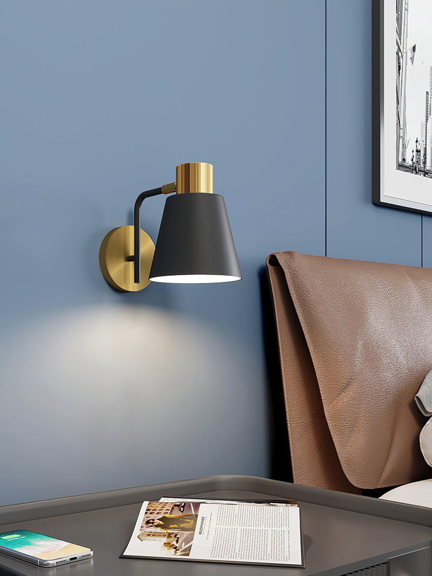Adjustable Wall Lamp | Metal | Black & Gold