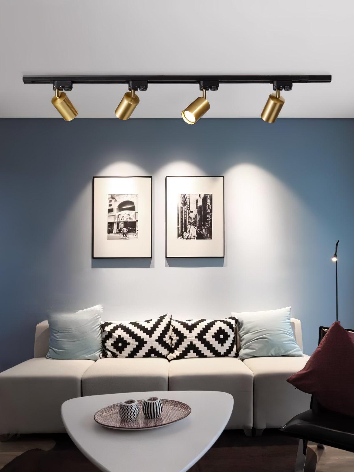 Ceiling Spotlight Track Light | Adjustable Metal | 3/4/5 Lamps, Black/White/Gold