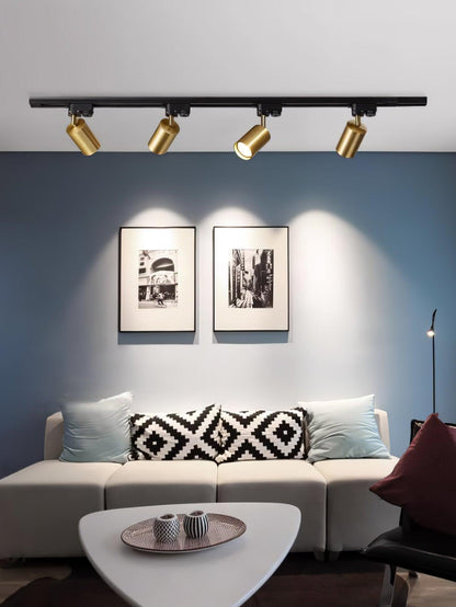 Ceiling Spotlight Track Light | Adjustable Metal | 3/4/5 Lamps, Black/White/Gold