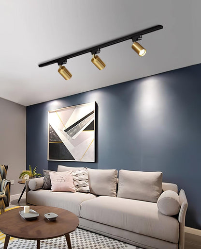 Ceiling Spotlight Track Light | Adjustable Metal | 3/4/5 Lamps, Black/White/Gold