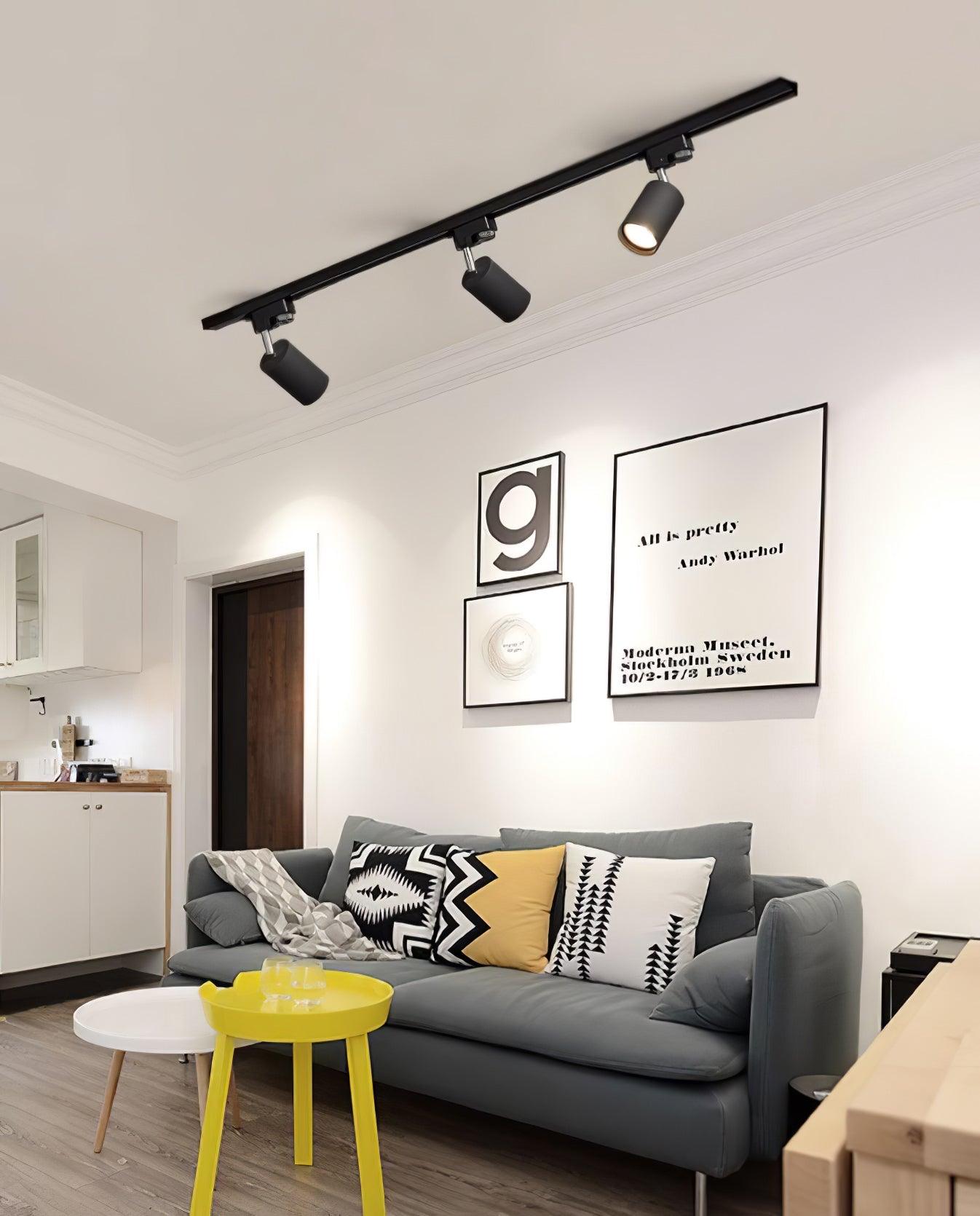 Ceiling Spotlight Track Light | Adjustable Metal | 3/4/5 Lamps, Black/White/Gold