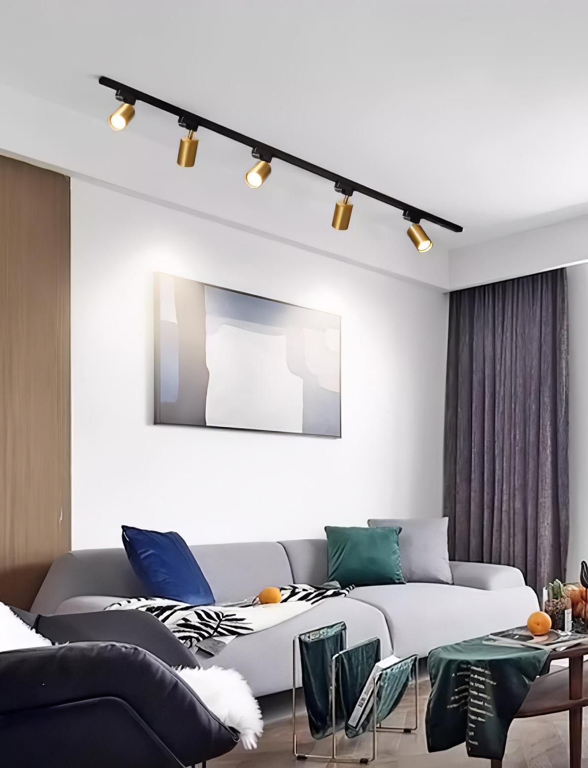 Ceiling Spotlight Track Light | Adjustable Metal | 3/4/5 Lamps, Black/White/Gold