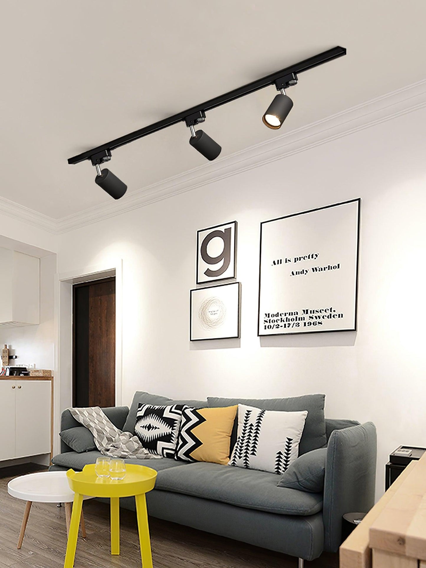 Ceiling Spotlight Track Light | Adjustable Metal | 3/4/5 Lamps, Black/White/Gold
