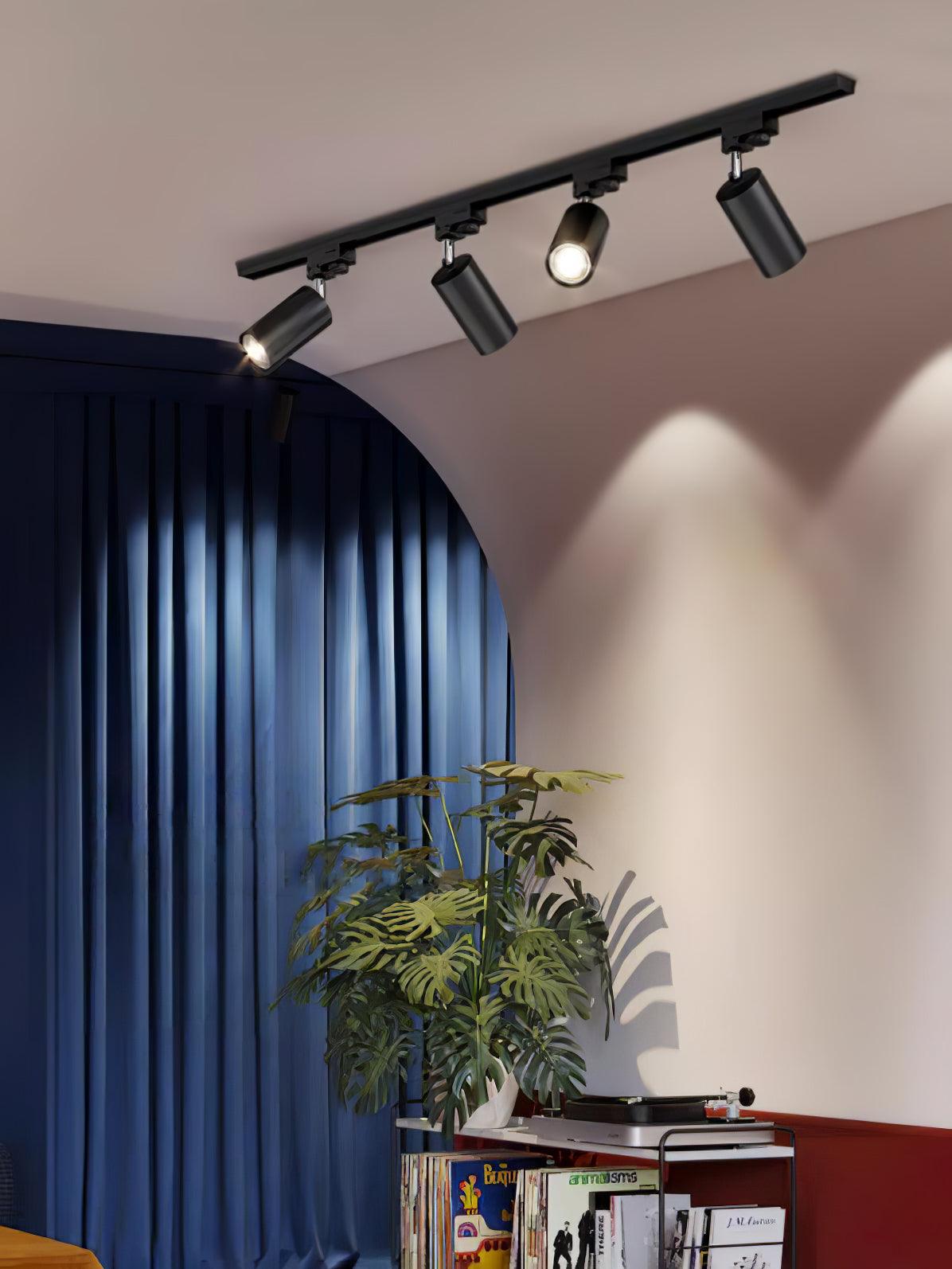 Ceiling Spotlight Track Light | Adjustable Metal | 3/4/5 Lamps, Black/White/Gold