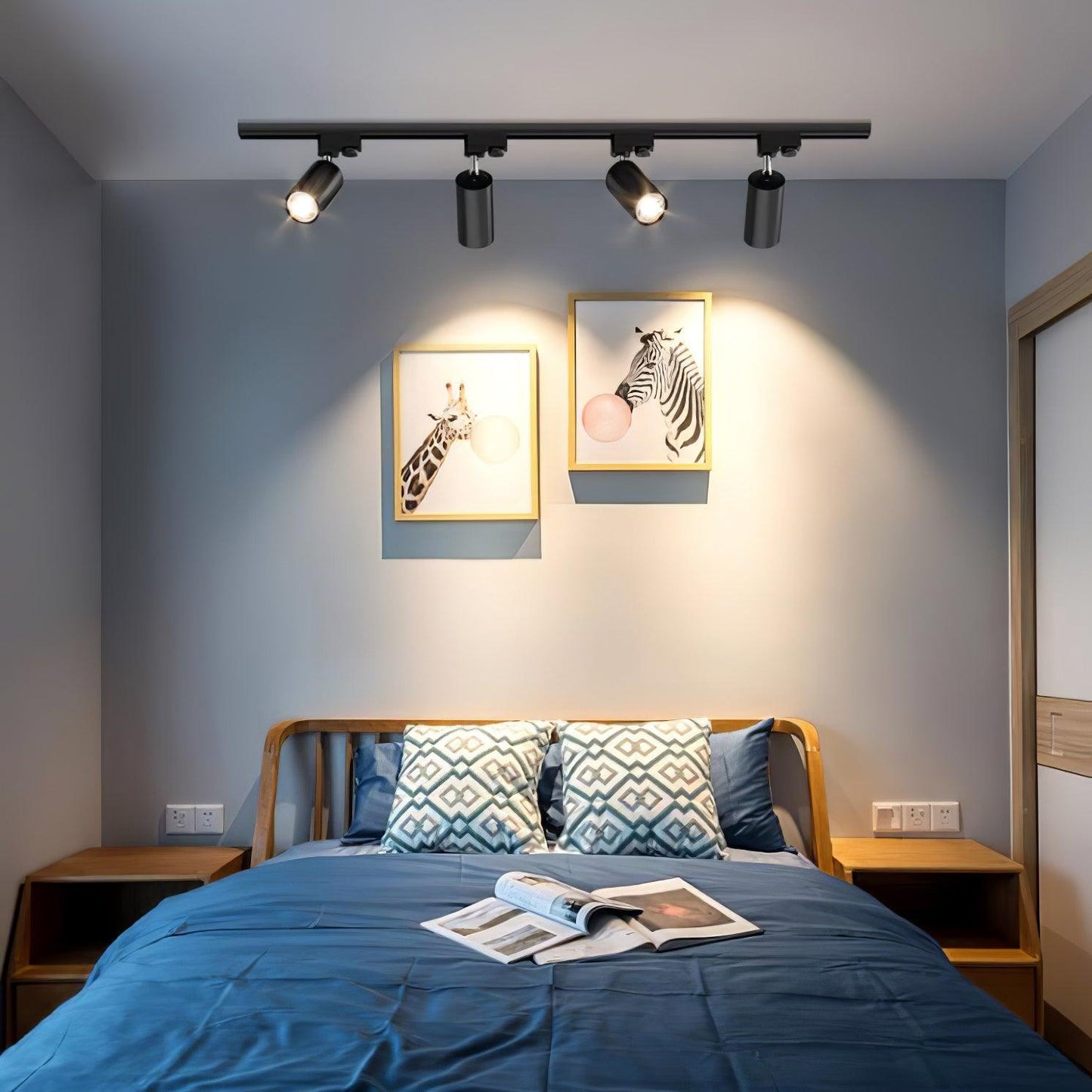 Ceiling Spotlight Track Light | Adjustable Metal | 3/4/5 Lamps, Black/White/Gold