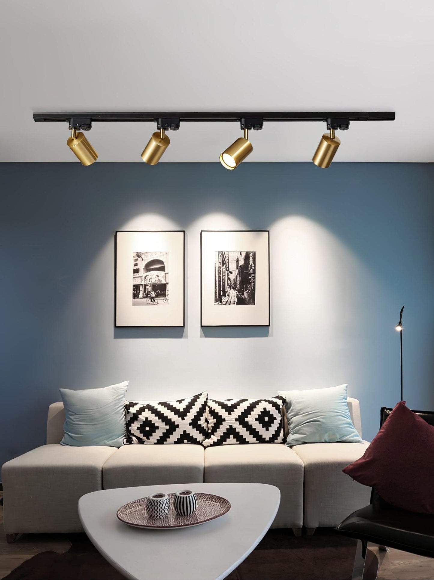 Ceiling Spotlight Track Light | Adjustable Metal | 3/4/5 Lamps, Black/White/Gold