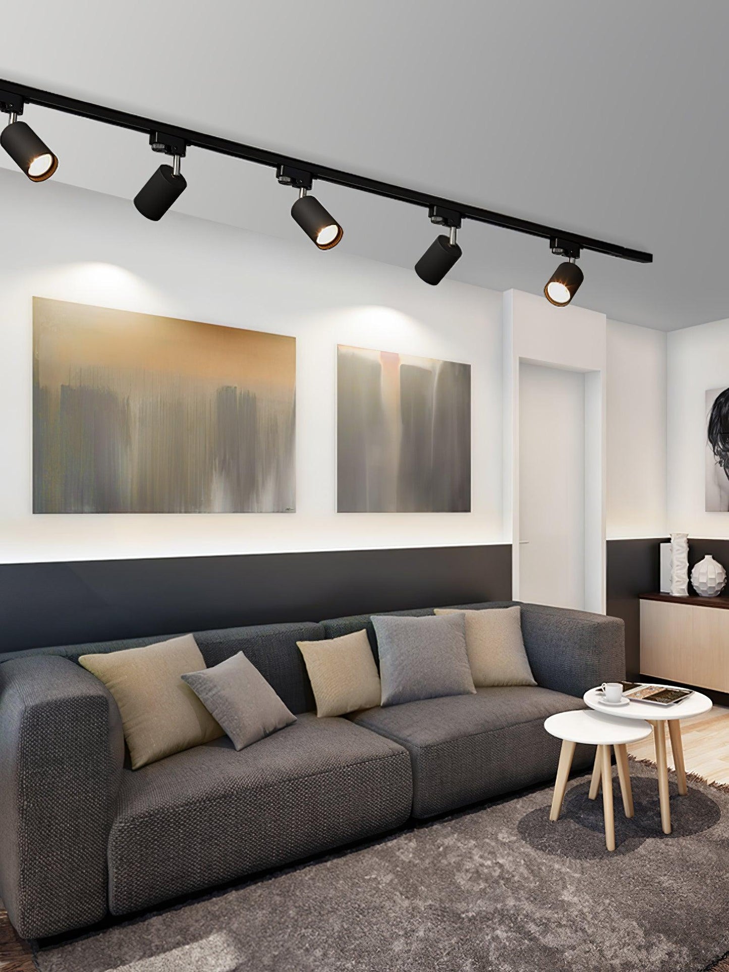 Ceiling Spotlight Track Light | Adjustable Metal | 3/4/5 Lamps, Black/White/Gold