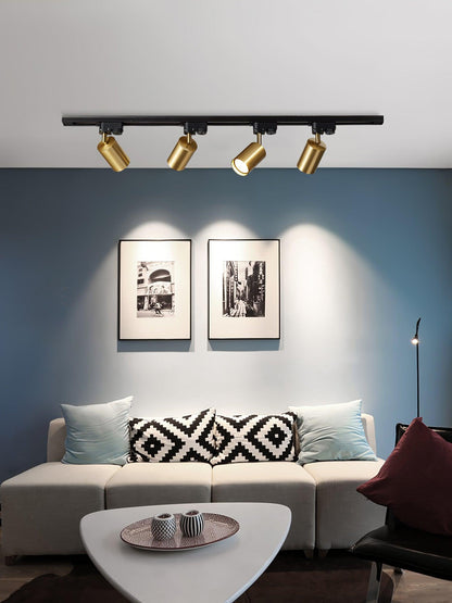Ceiling Spotlight Track Light | Adjustable Metal | 3/4/5 Lamps, Black/White/Gold