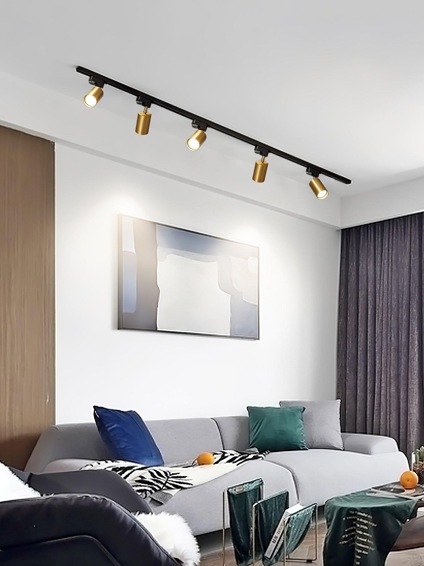 Ceiling Spotlight Track Light | Adjustable Metal | 3/4/5 Lamps, Black/White/Gold