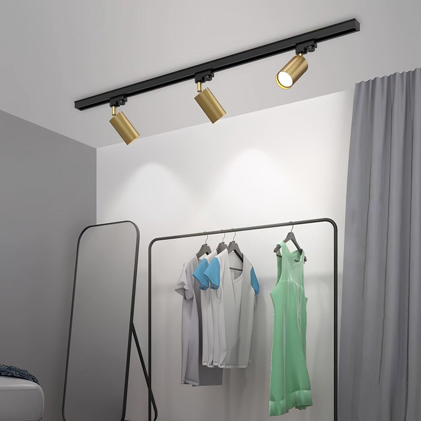 Ceiling Spotlight Track Light | Adjustable Metal | 3/4/5 Lamps, Black/White/Gold
