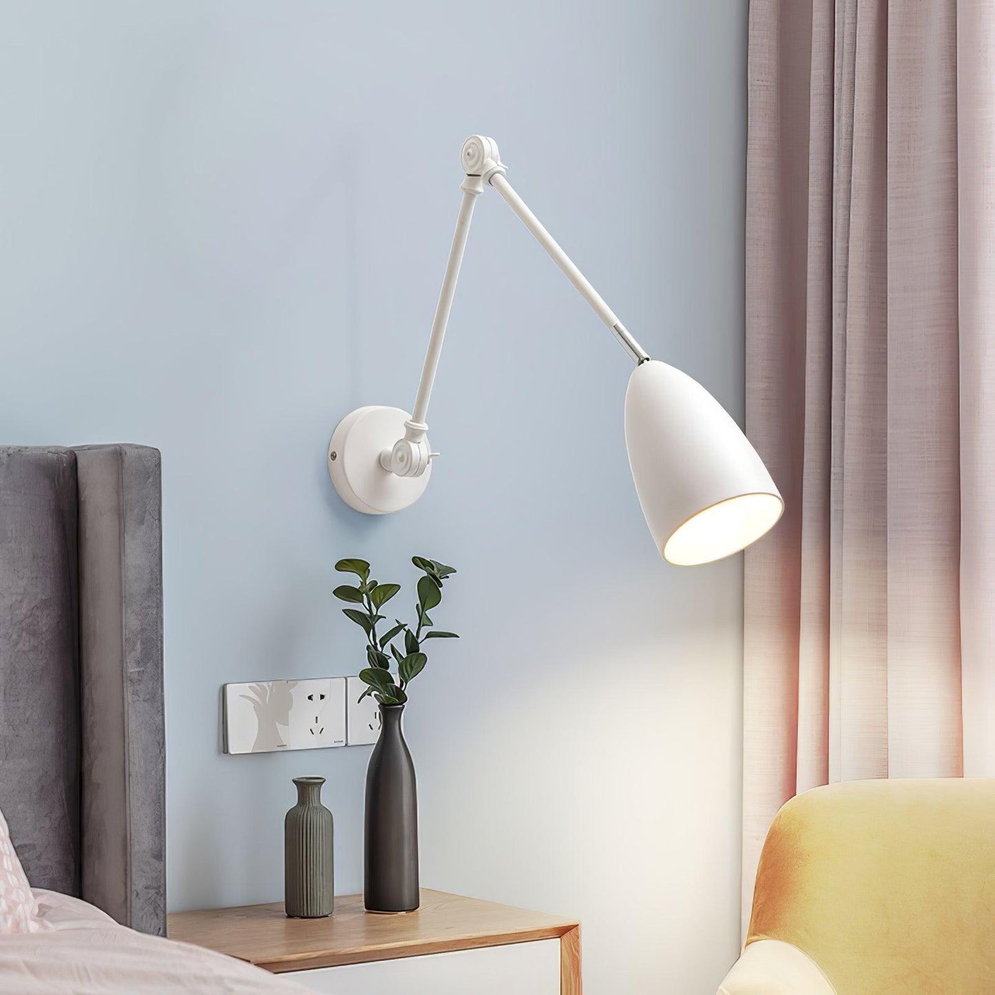 Adjustable Wall Lamp | Metal | White, Nickel, Black