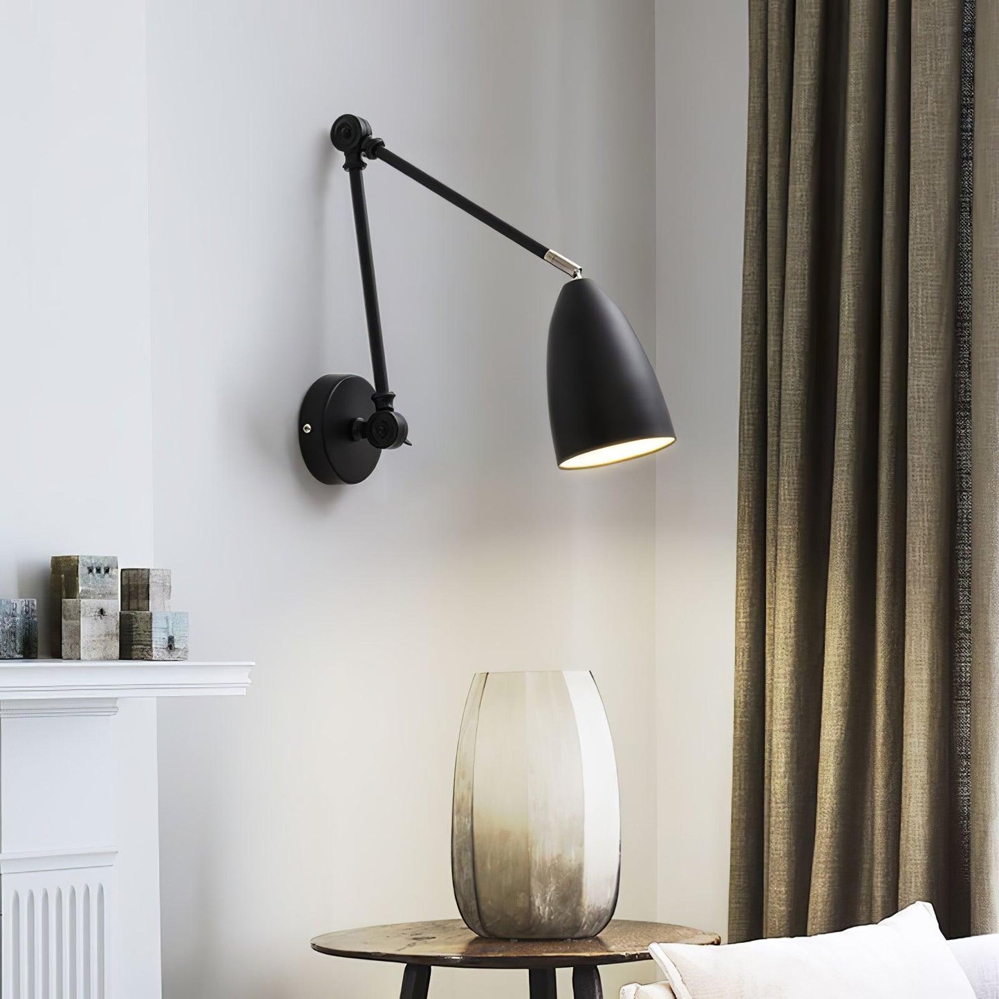 Adjustable Wall Lamp | Metal | White, Nickel, Black