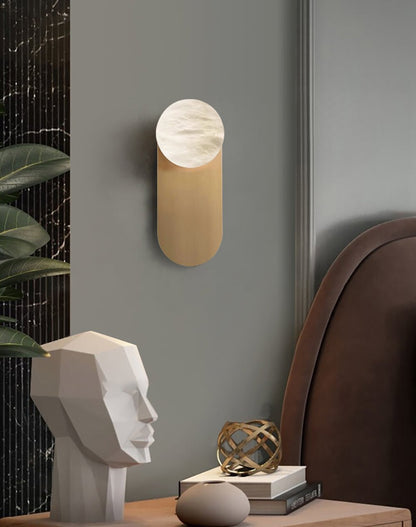 Adrion Alabaster Wall Light | Metal & Alabaster | Copper Finish