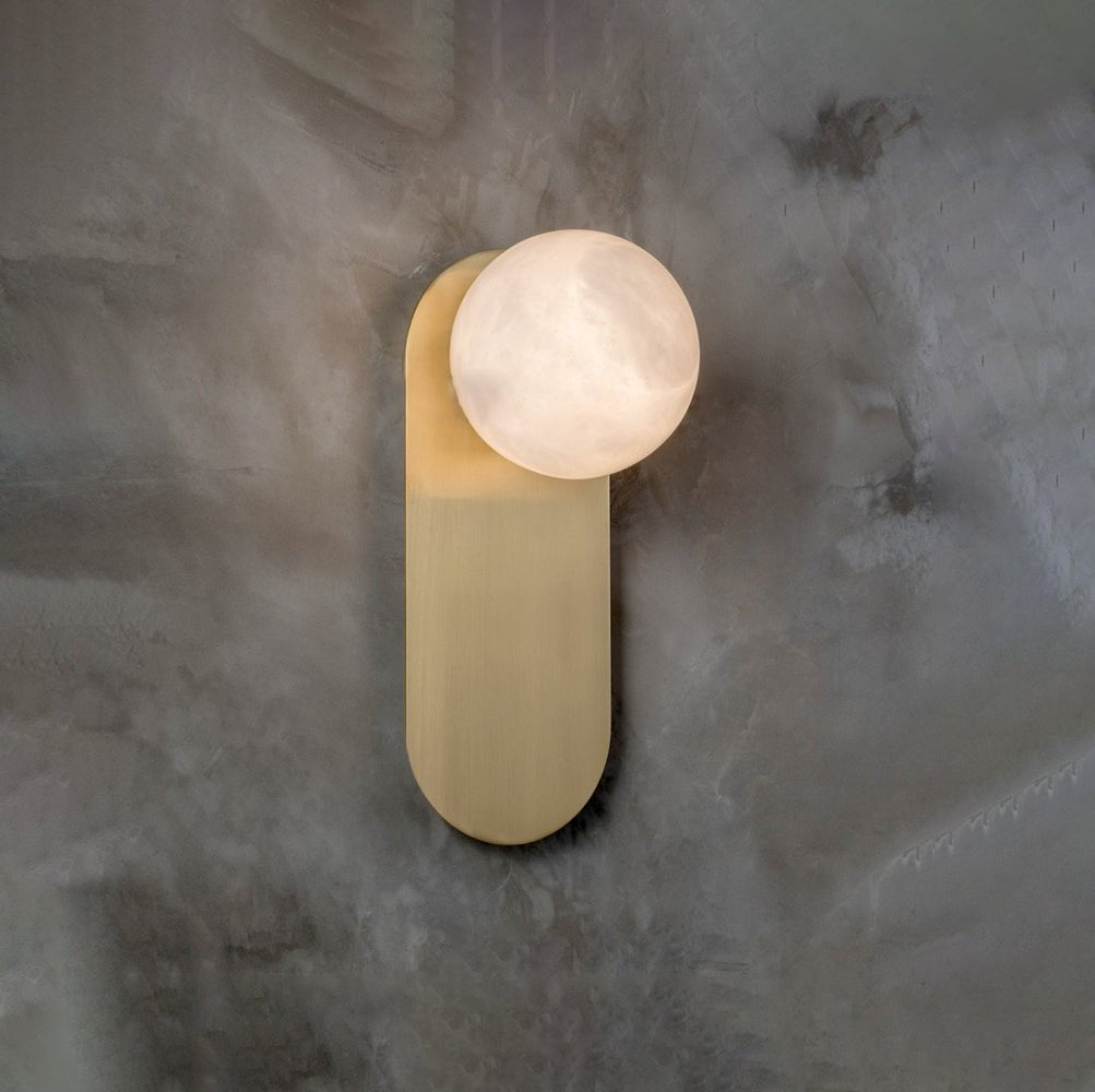Adrion Alabaster Wall Light | Metal & Alabaster | Copper Finish