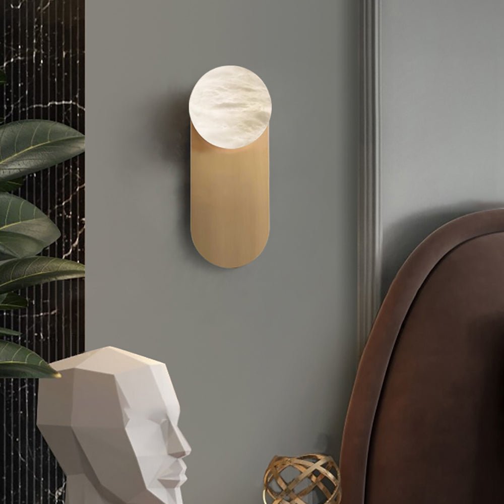 Adrion Alabaster Wall Light | Metal & Alabaster | Copper Finish