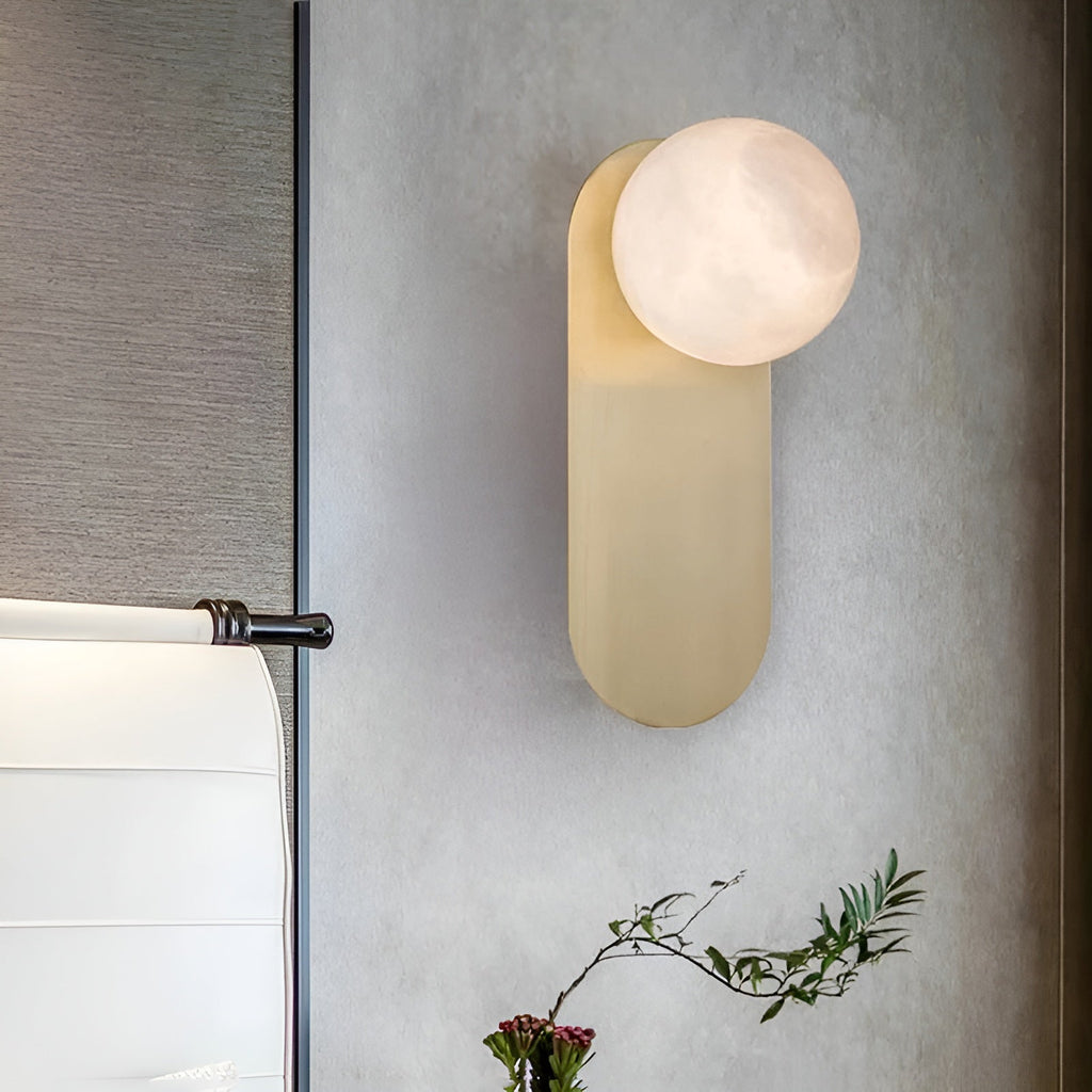 Adrion Alabaster Wall Light | Metal & Alabaster | Copper Finish