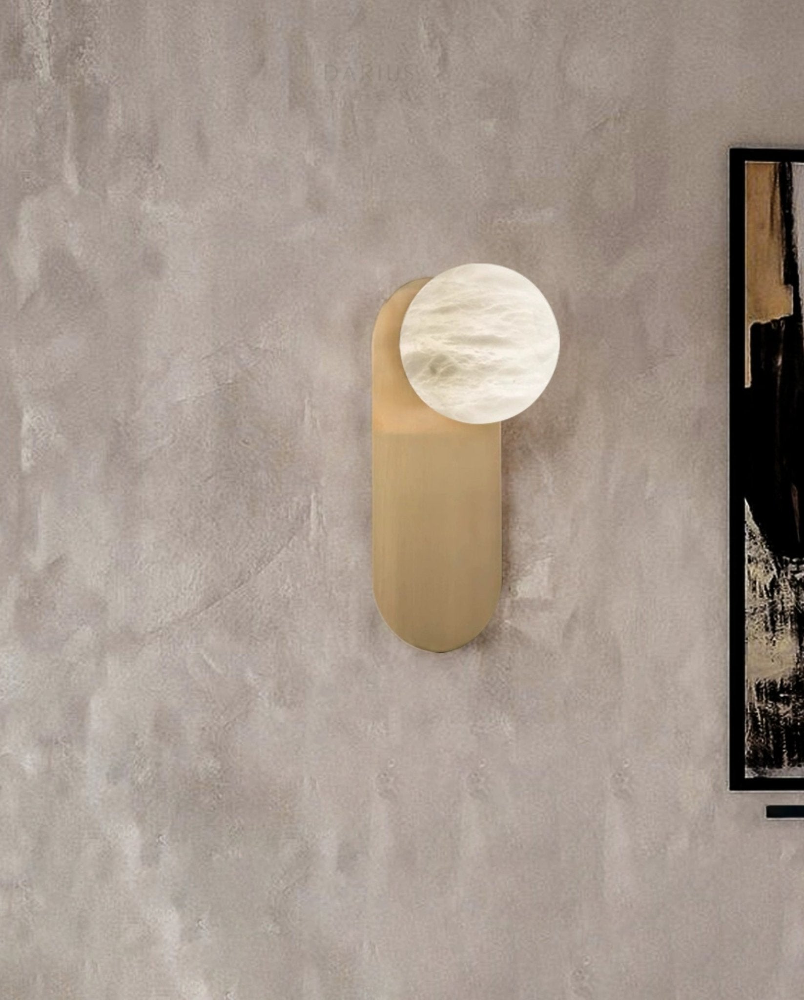 Adrion Alabaster Wall Light | Metal & Alabaster | Copper Finish