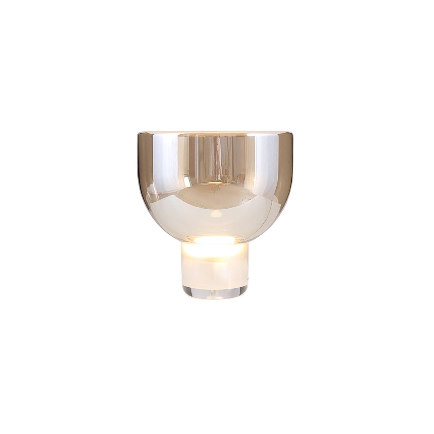Aella Table Lamp | Glass & Metal | Cognac & Smoke Grey