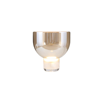 Aella Table Lamp | Glass & Metal | Cognac & Smoke Grey