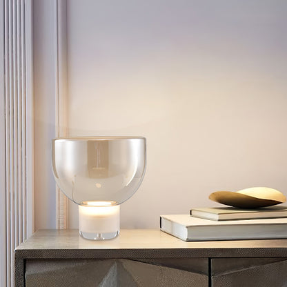 Aella Table Lamp | Glass & Metal | Cognac & Smoke Grey