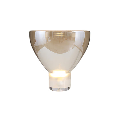 Aella Table Lamp | Glass & Metal | Cognac & Smoke Grey