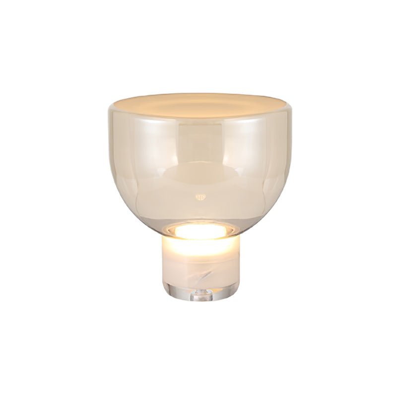Aella Table Lamp | Glass & Metal | Cognac & Smoke Grey