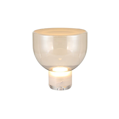 Aella Table Lamp | Glass & Metal | Cognac & Smoke Grey