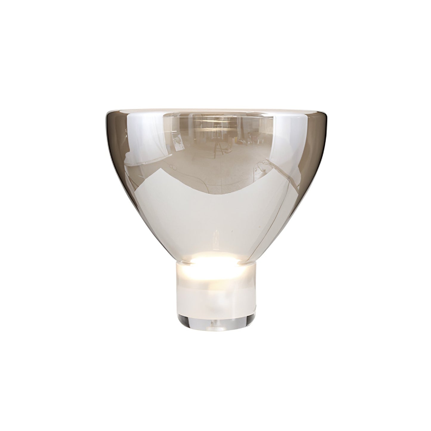 Aella Table Lamp | Glass & Metal | Cognac & Smoke Grey