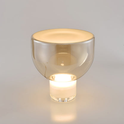 Aella Table Lamp | Glass & Metal | Cognac & Smoke Grey