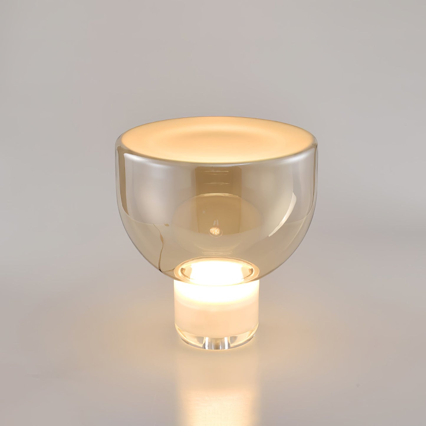 Aella Table Lamp | Glass & Metal | Cognac & Smoke Grey