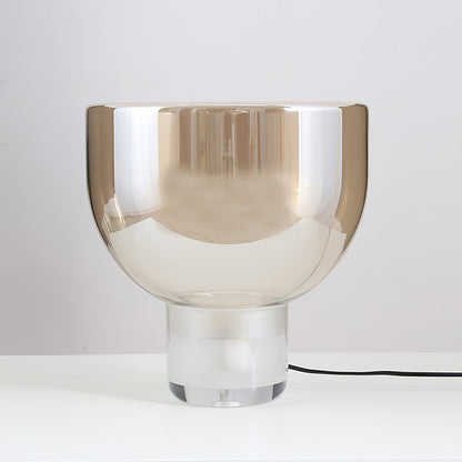 Aella Table Lamp | Glass & Metal | Cognac & Smoke Grey